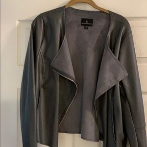 Gray FAUX LEATHER JACKET/BLAZER